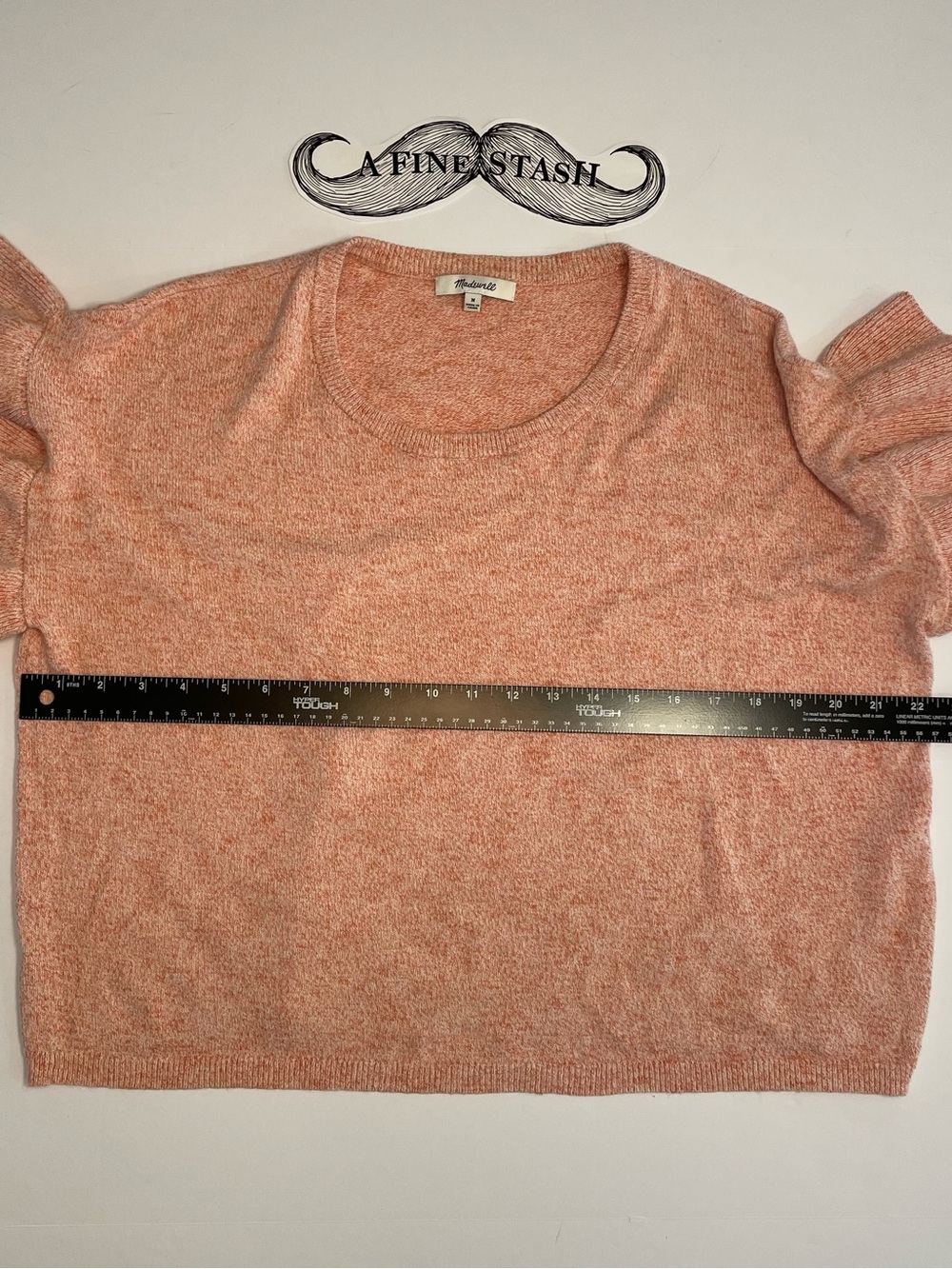 Madewell Peach Heather Short-Sleeve Sweater